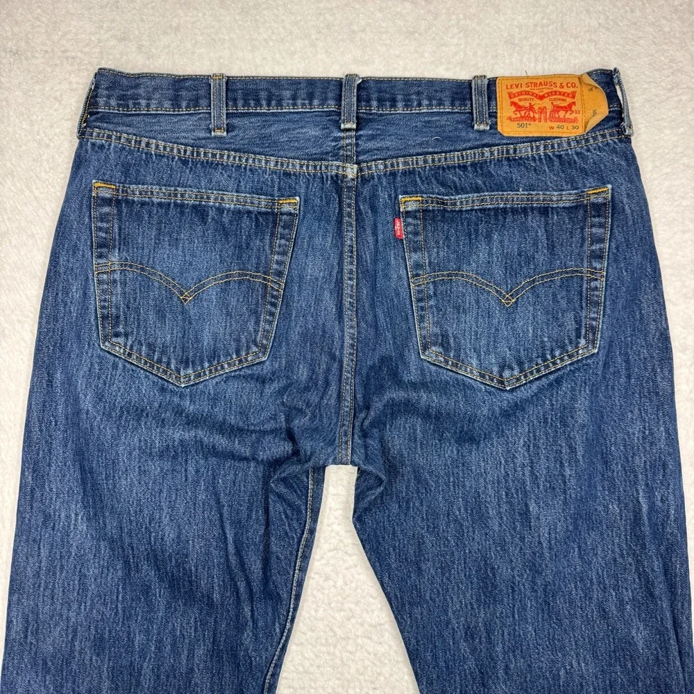 Levi's 501 Jeans‎ Dark Wash Straight Leg Denim Casual Men's Size 40x30